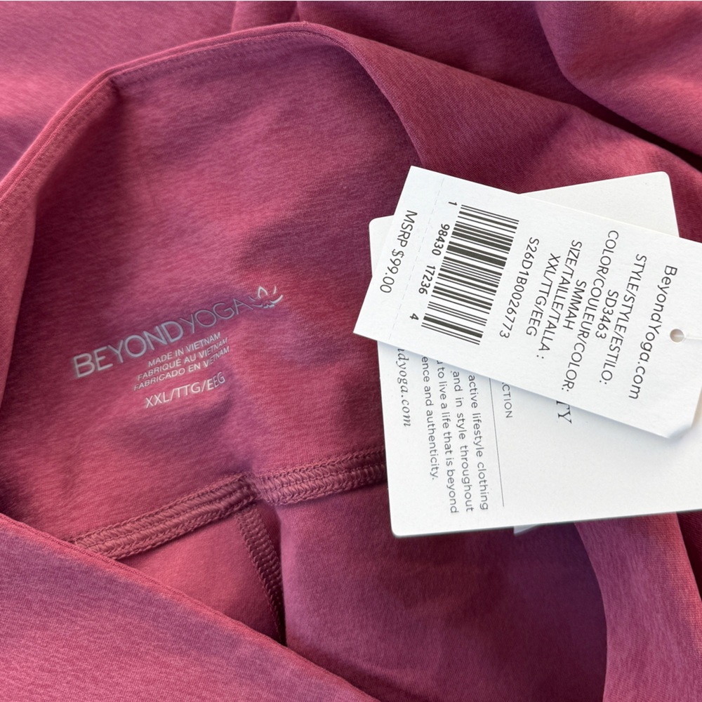 BEYOND YOGA Spacedye ‘At Your Leisure’ High-Waisted Midi Leggings in Mauve - Picture 5 of 5